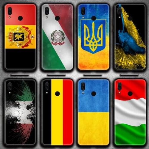 Ukraine Belgium Italy Flag National Emblem Phone Case Huawei Y6P Y8S Y8P Y5II Y5 Y6 2019 P Smart Prime Pro