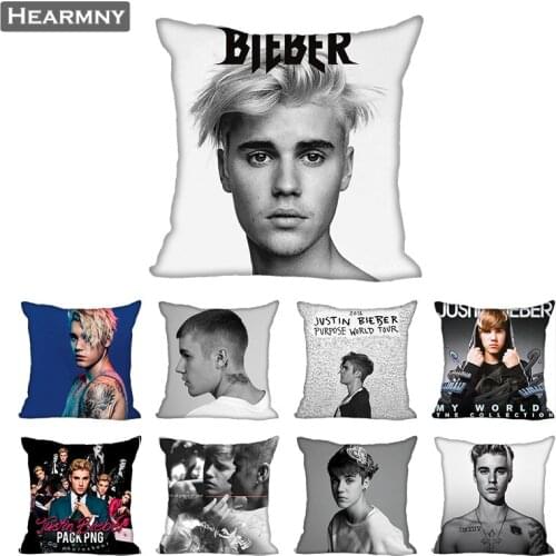 Justin Bieber Pillow Case For Home Decorative Pillows Cover Invisible Zippered Throw PillowCases 40X40,45X45cm