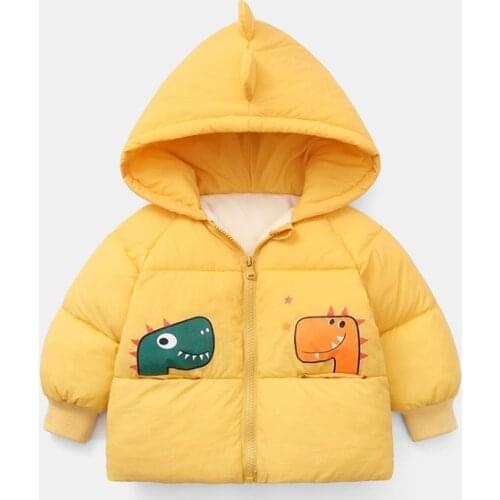 Childrens Down Cotton Plus Velvet Padded Jacket For Boys And Girls Korean Hooded Winter Coat Unisex 100% Polyester Clothing