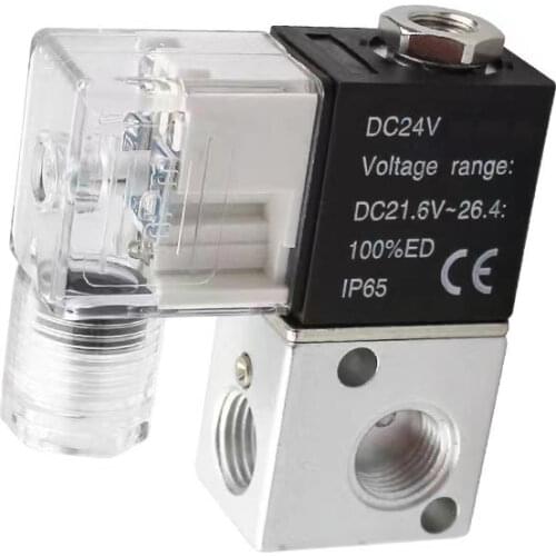 Free Shipping 1/8'' Direct Acting 3V1-06 3/2 Way Air Control Solenoid valves DC24V or AC110V or AC220V