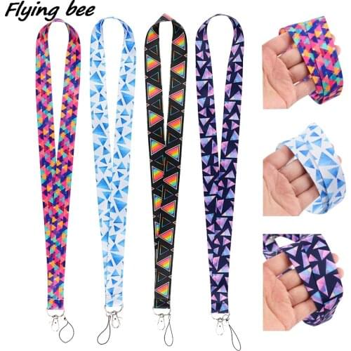 Flyingbee Colorful Triangle Painting Art Key Chain Lanyard Neck Strap For Phone Keys ID Card Creative Lanyards Accessories X1841