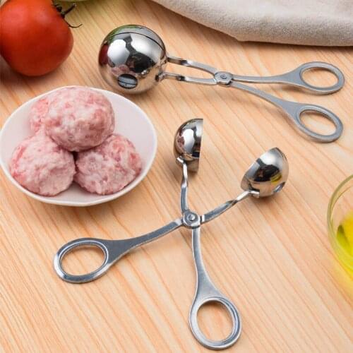 Meatball Maker Mold 304 Stainless Steel Stuffed DIY Rice Fish Meat Rice Ball Maker Scoop Clip Simple Construction Kitchen Tool