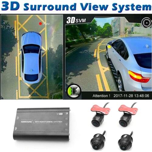 GreenYi 3D HD 360 Car Surround View Monitoring System , Bird View System, 4 Camera DVR HD 1080P Recorder / Parking Monitoring