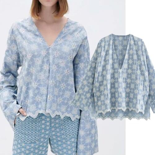 JennyandDave Women's Shirts With Embroidery