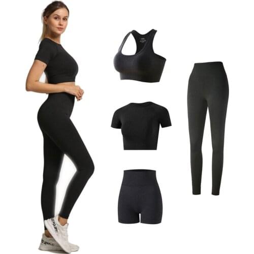 2 / 3 / 4 Uds Yoga Training Suit Seamless Sportswear Womens Fitness Sportswear Shorts High Waist Tight Sportswear Polera Mujer