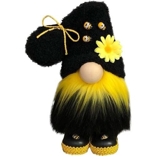 Creative Faceless Bee Dwarf Doll Bumble Bee Striped Gnome Bee Elfs Home Decor Ornaments Festival Tree Hanging Ornament Doll