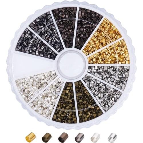 1 box 1.5/2/3mm Brass Crimp Beads Tube End Stopper Beads Bead Spacer for Jewlery Making DIY Bracelet Necklace Supplies Findings