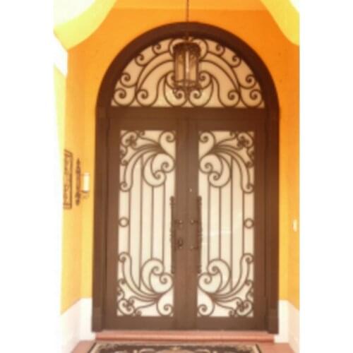 Metal glass double entry doors luxury double entry doors arched double entry doors hc-ird23