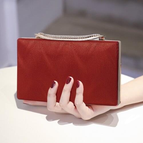 Striped fashion design Lingge pu leather mini party clutch bag ladies evening bag chain purse mini shoulder bag handbag flap