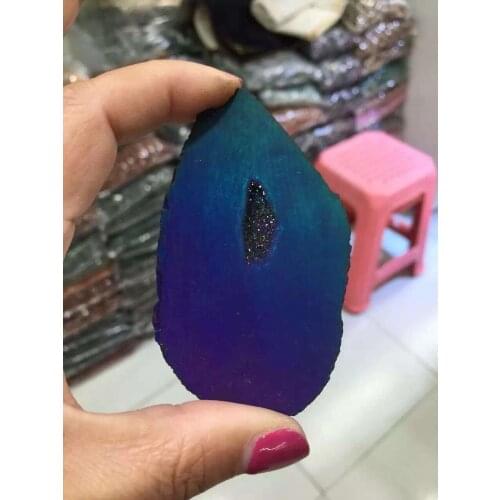 Trendy 1pcs Druzy Purple Jewlery Making Suppliers Slab Gems Stone Necklaces for Dinnder Fashion Design