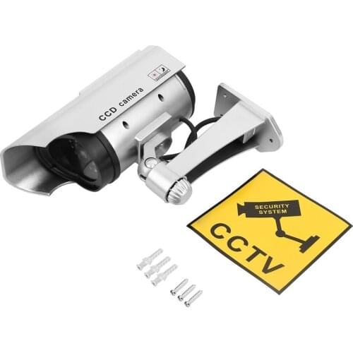 Dummy Solar Powered Camera High Simulation CCTV Fake Camera Flashing Led Red Light Home Security Battery Camera Monitor