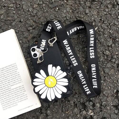 For Samsung Galaxy A10 A10E A20 A20E A30 A30S A40 A50 S A70 E A90 5G Soft Cover Wallet bag 3D Fashion Little Daisy Phone Case