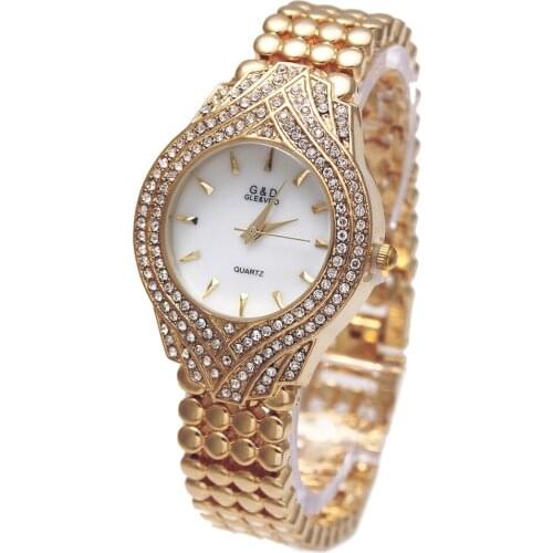 2017 New G&D Watch Women Quartz Wristwatch Stainless Steel Band Relojes Mujer Luxury Crystal Ladies Bracelet Watches Gift Boxes