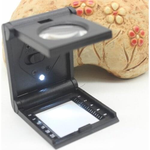 New 5X Desktop Magnifier Bracket LED light Plastic Calibration Portable Cloth Magnifying Glass Pigeon Eye Weft Density Loupe