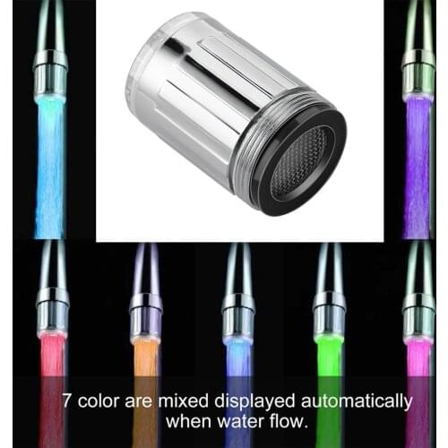 Dropshipping Luminous Light-up LED Water Faucet 7 Colors Glow Shower Tap Head Bathroom Kitchen Heater Faucets