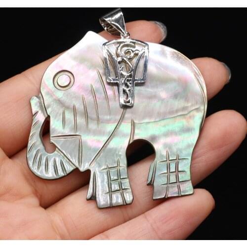 New Style Natural Stone Pendant Elephant-Shaped Shell Charms For Jewelry Making DIY Necklace Bracelet Earrings Accessory
