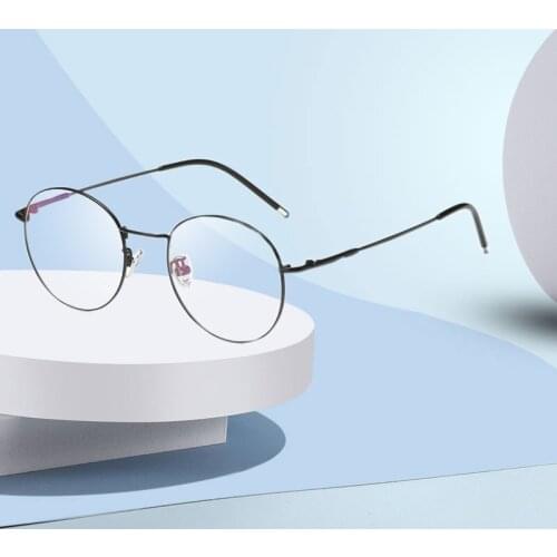 Round Alloy Eye Glasses Frame Men and Women Style Full Rim Eyewear Optical Prescription