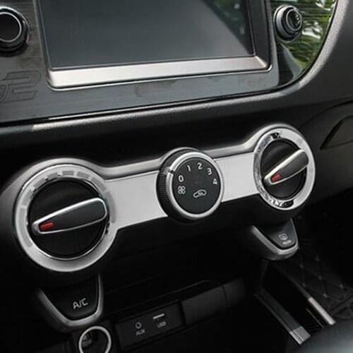 For Kia Rio 4 X-line 2017 2018 2019 Stainless Steel Air Conditioning Adjustment Switch Cover Trim Sticker Interior Accessories