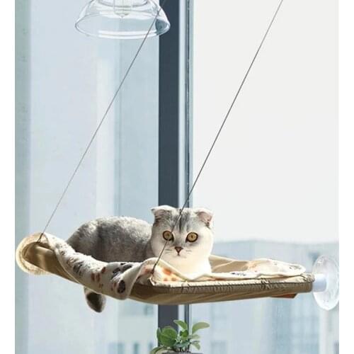 Cute Cat Hammock Hanging Beds for Cats Comfortable Cat Window Hammock Bed With Blanket Detachable Soft Seat Beds Bearing 20kg