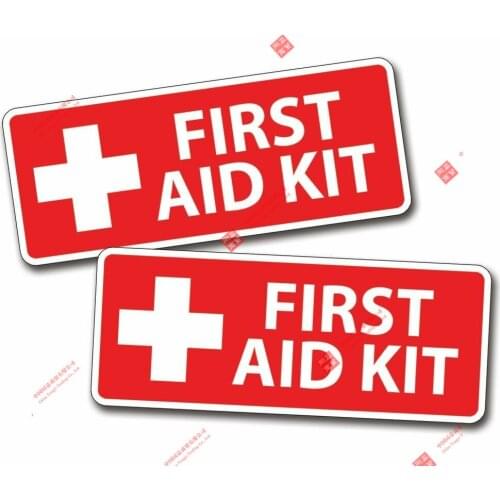 Warning Red First Aid Kit Stickers Decal Self Adhesive Vinyl Rescue Emergency 911 for Car Racing