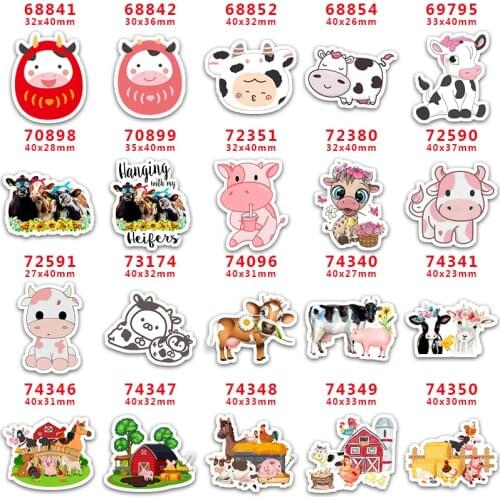 DIY Craft Supplies Sewing Accessories Cartoon Cow Printed Planar Resins Mold 10 Pieces. PR-68841