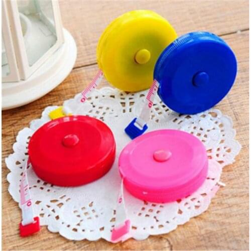 1PC Mini Portable 1.5m Retractable Ruler Centimeter/Inch Tape Measure Ruler Children Height Ruler Centimeter Tape Measure Tools