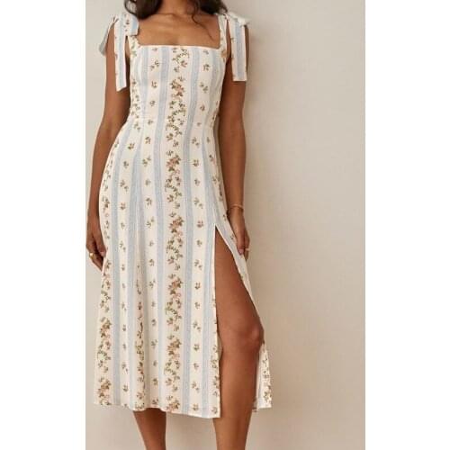 Chic Floral Printed Dresses for Women 2021 Summer Sexy Elegant Spaghetti Strap Woman Dress Vestido Casual