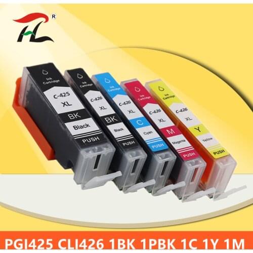 YLC 5PK PGI425 CLI426 PGI-425 CLI-426 compatible for Canon MG5140 MG5240 MG5340 IP4840 MX884 IX6540 IP4940 MG5340 MX714 MX894