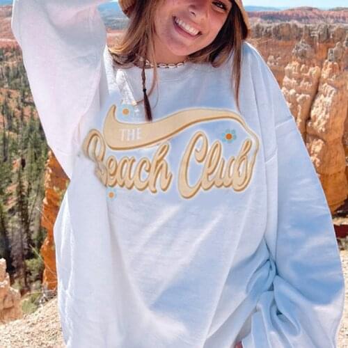 Letter Print Loose Sweatshirt Long Sleeve Fashion Casual Autumn Pullovers 2021 Streetwear Vintage Oversize O Neck Women Hoodie