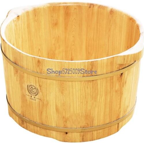 Cedar Foot Bucket, Wooden Bucket, Foot Basin, Wooden Bucket, Thickened And Widened, Double Household Artifact Foot Bath B