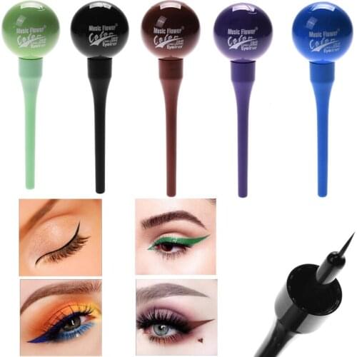 Waterproof Colorful Eyeliner Liquid Purple Blue Black Coffee Green Color Eye Liner Pen Makeup Eyes Beauty Long-lasting 1PC