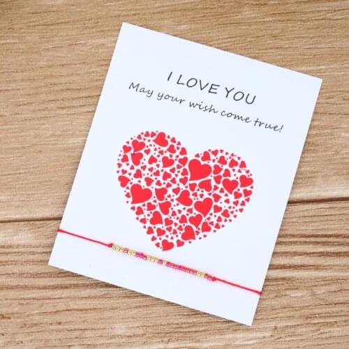 I LOVE YOU Morse Code Bracelet Braided Red Rope Cord Minimalist Bracelet Women Men Friendship Lover Couple Jewelry Gift