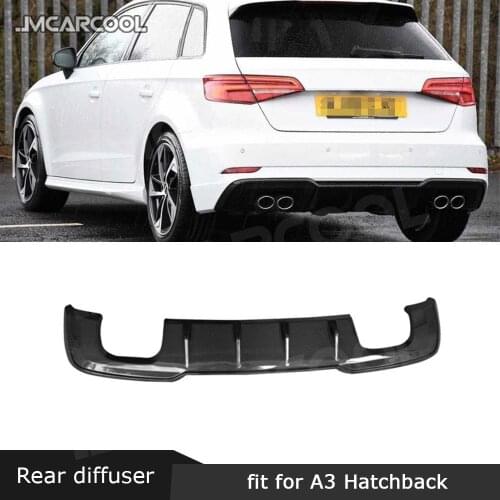 Carbon Fiber Rear Lip Diffuser for Audi A3 Sline S3 Hatchback Sportback 2017 2018 2019 Bumper Guard Car Styling