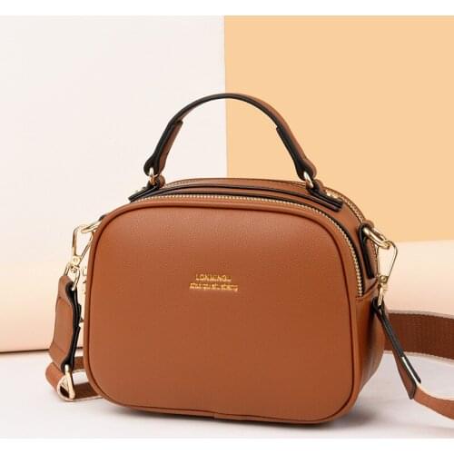 Woman Crossbody Small Shoulder Messenger Bag Female Girl Three Layers Circle Luxury Handbags Simple Style Crossbody Bags Purse