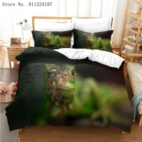 2/3 Pcs 3D Monkey Print Duvet Cover King Queen Single Bedding Sets Kids Adults Bed Set Chameleon Wildcat Quilt Comforter Cover