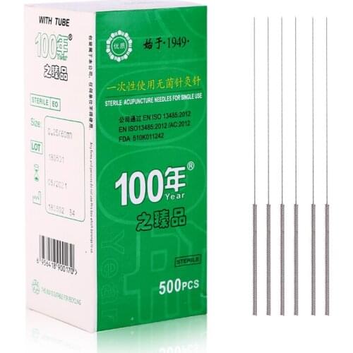 2 boxes single use disposable acupuncture needles huanqiu sterile acupuncture needles 500 pcs per box with tube