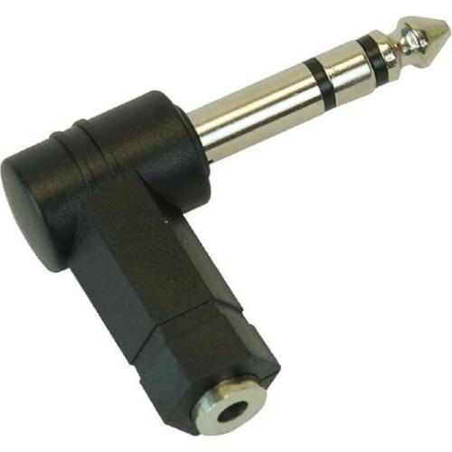 3.5mm Jack to 6.3mm Jack Stereo RIGHT ANGLE Adaptor 1/4 Plug socket Headphone