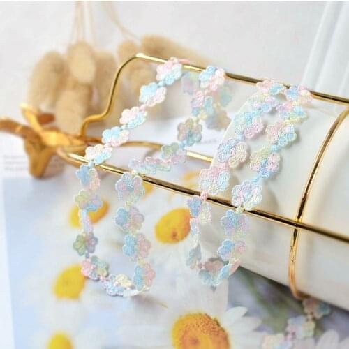 3 Meters 14m Colorful Floral Flower Lace Trimming Water Soluble Lace Venice Applique Sewing Trims