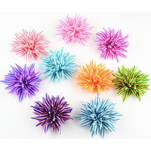 Yundfly 3pcs 7.5cm Pretty Stripe Chiffon Flower Without Clips For Baby Girls Headwear DIY Flower Ornaments Hair Accessories