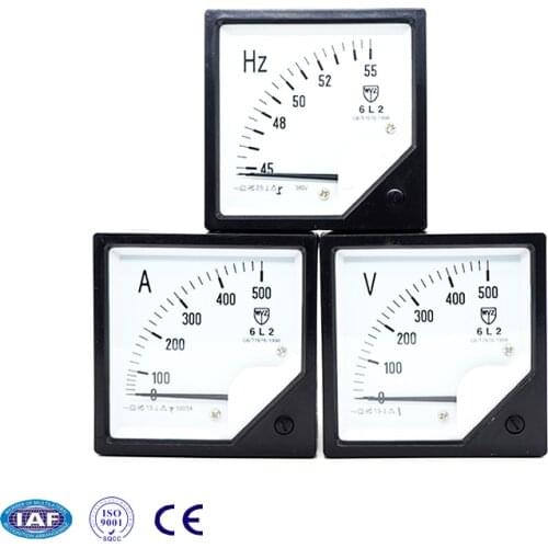 6L2 Ammeter AC 1A 2A 3A 5A 10A 15A 20A 30A 50A 75A Voltmeter Hertz Meter 500/380V