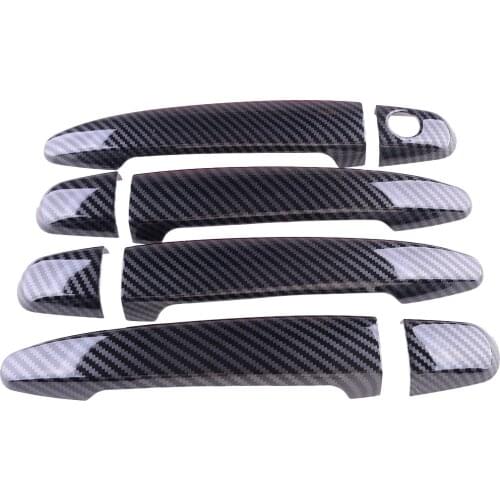 8Pcs Exterior Door Handle Cover Trim Car ABS Carbon Fiber Style Fit for Toyota Avalon Camry Highlander 4Runner Lexus GS300 GX470