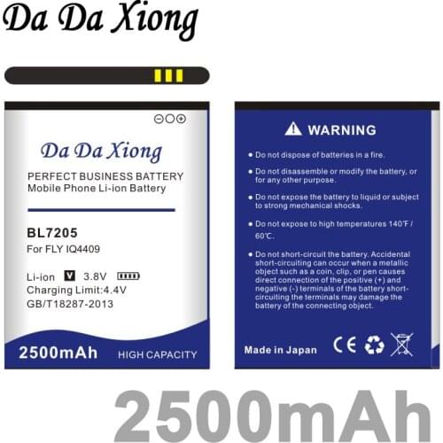Da Da Xiong 2500mAh BL7205 Li-ion Phone Battery for fly IQ4409 Quad ERA life 4 Accumulator