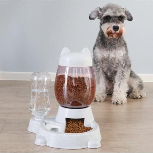 Pet Automatic Drinking Fountain Dual-Use Food Bowl Water Bottle Dog Cat Feeder