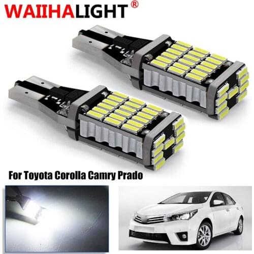 2PCS Canbus T15 W16W 921 LED Bulbs Car Backup Reverse Light For Toyota Corolla Camry Prado White Stop Rear Lamp Error Free 12V