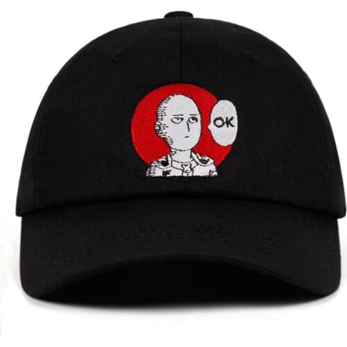 ONE PUNCH MAN Dad Hat Anime fan embroidery 100% Cotton Baseball Cap Saitama Hats for Women Men ok Man One Punch Man Snapback