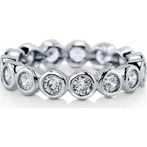 ETERNITY BAND ENGAGEMENT WEDDING RING DIAMOND simulated PLATINUM Size 5,6,7,8,9,10