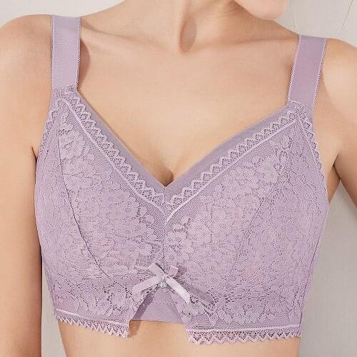 Meizimei Wire Free Lace Bras for Women Plus Size Vest Lingerie Thin Cup Brassiere Eveyday Wear
