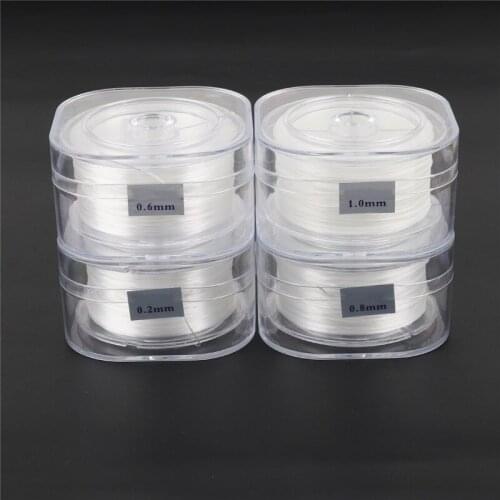 0.2-1.0mm Crystal Beading Stretch Elastic Thread Cord with Box Transparent Clear Round Beading Wire/String Jewelry Making DIY