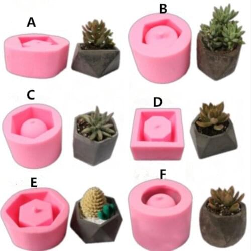 Geometric Pot Mold Round Shape Silicone Cement Succulent Mould Handmade Gypsum Concrete Plant Pot Molds DIY Clay Craft Casting