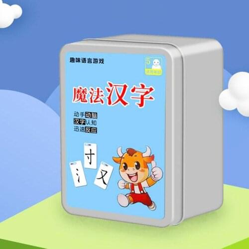 120Pcs Magic Chinese Characters Card Parent-Child Literacy Puzzle Game Kids Gift